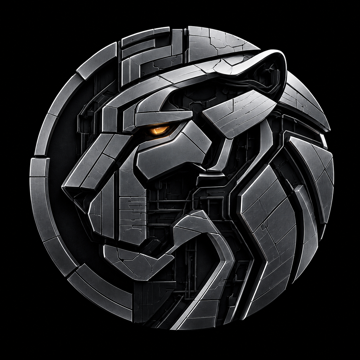 The Quantum Cat — brushed steel brand mark